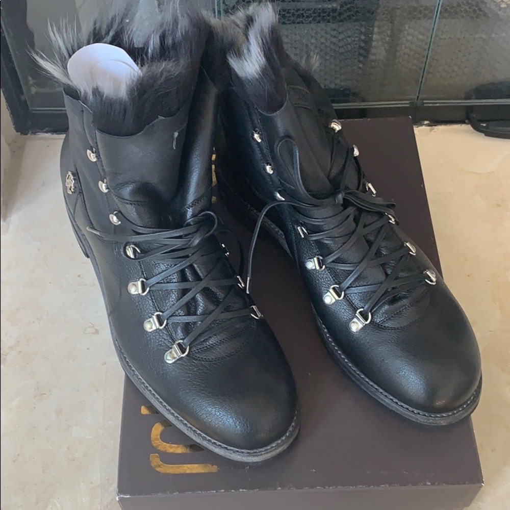 Men’s Feather /Fur Lined Boots - New Never Worn